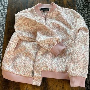 Victoria Beckham for Target pink and cream paisley varsity-style jacket